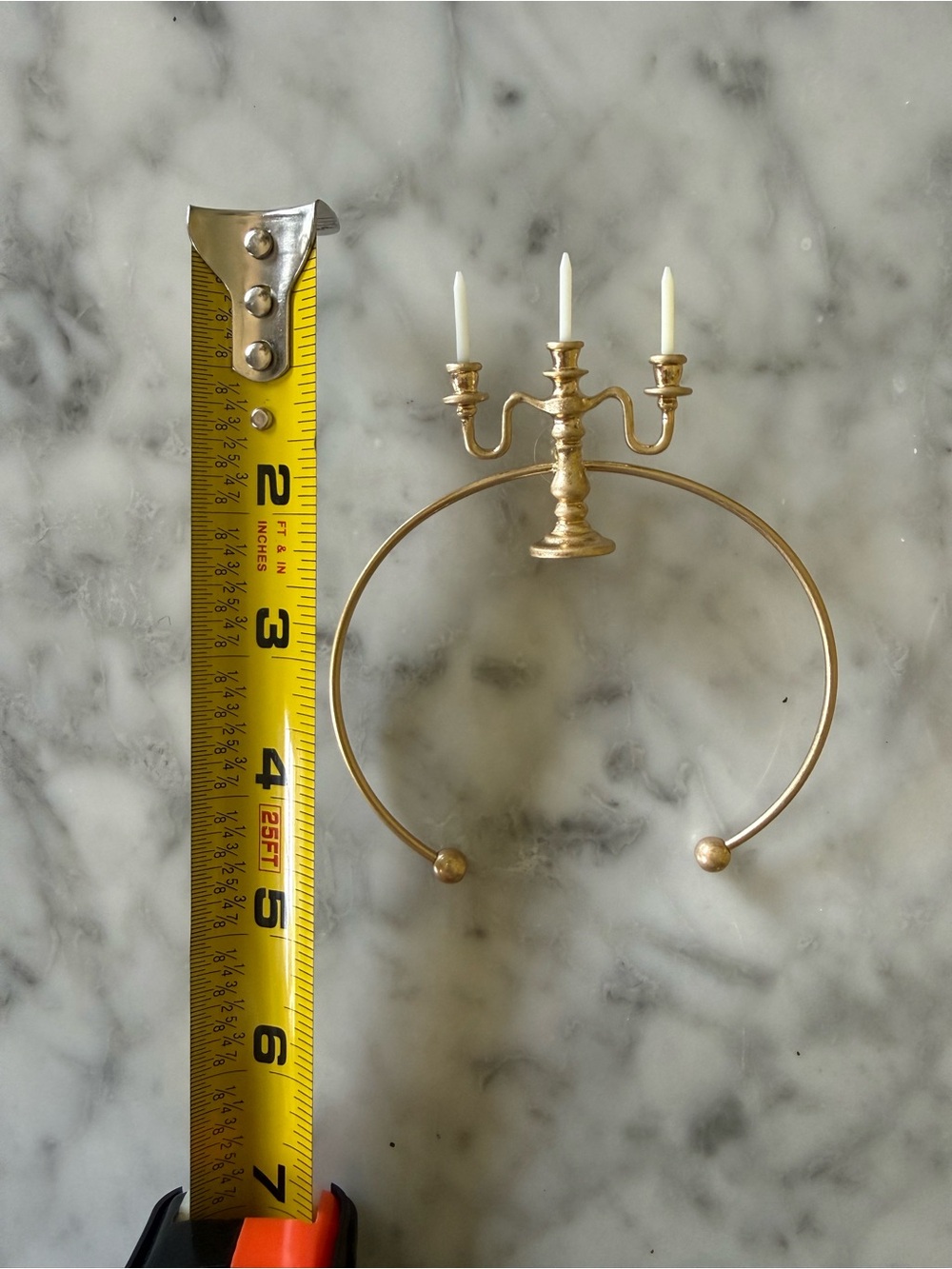 Gold Candelabra Hoop Statement Earrings - Picture 6 of 6